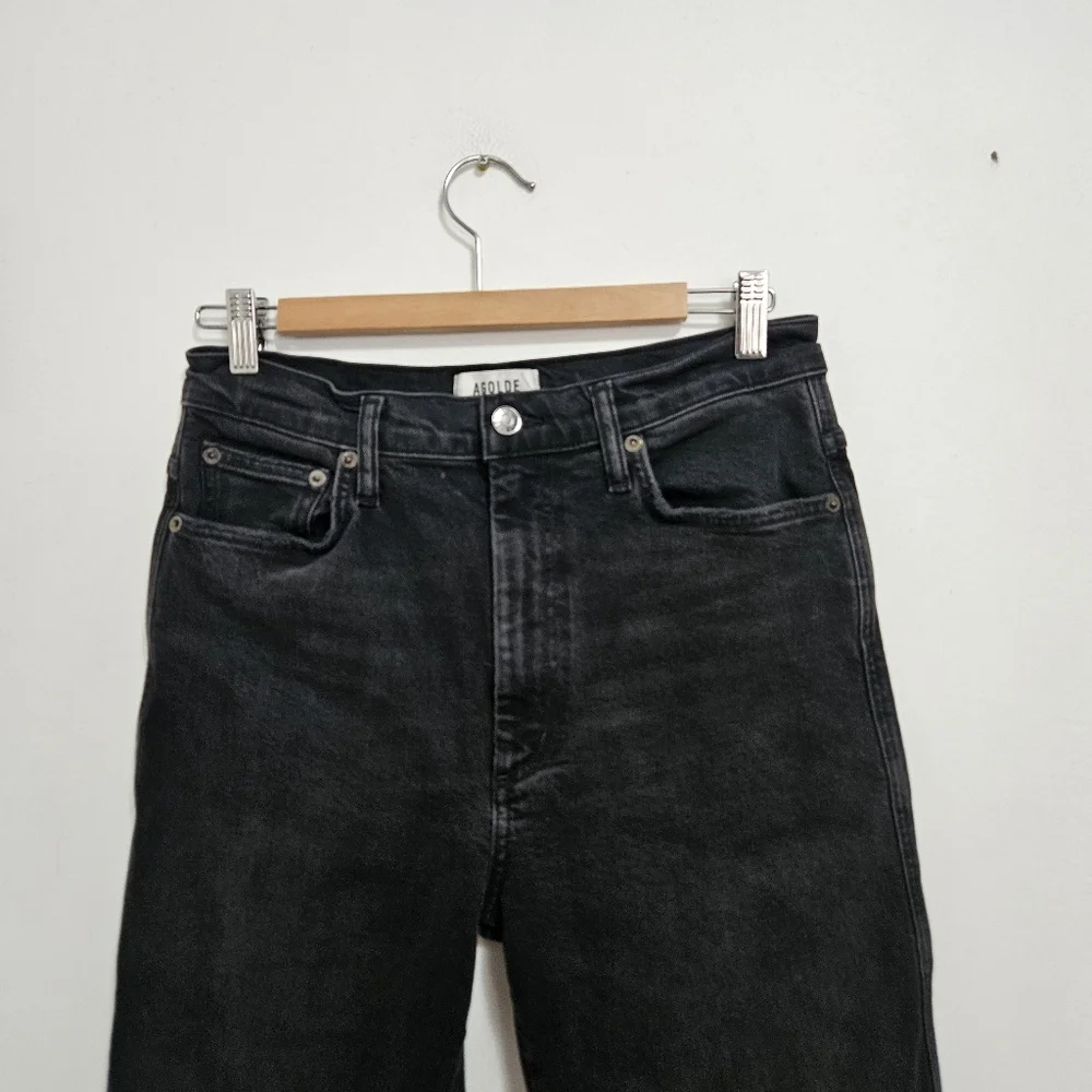 AGOLDE Pinch Waist High Rise Sz 29 Cropped Leg Black Stretch - Picture 2 of 9